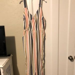 RVCA striped jumpsuit